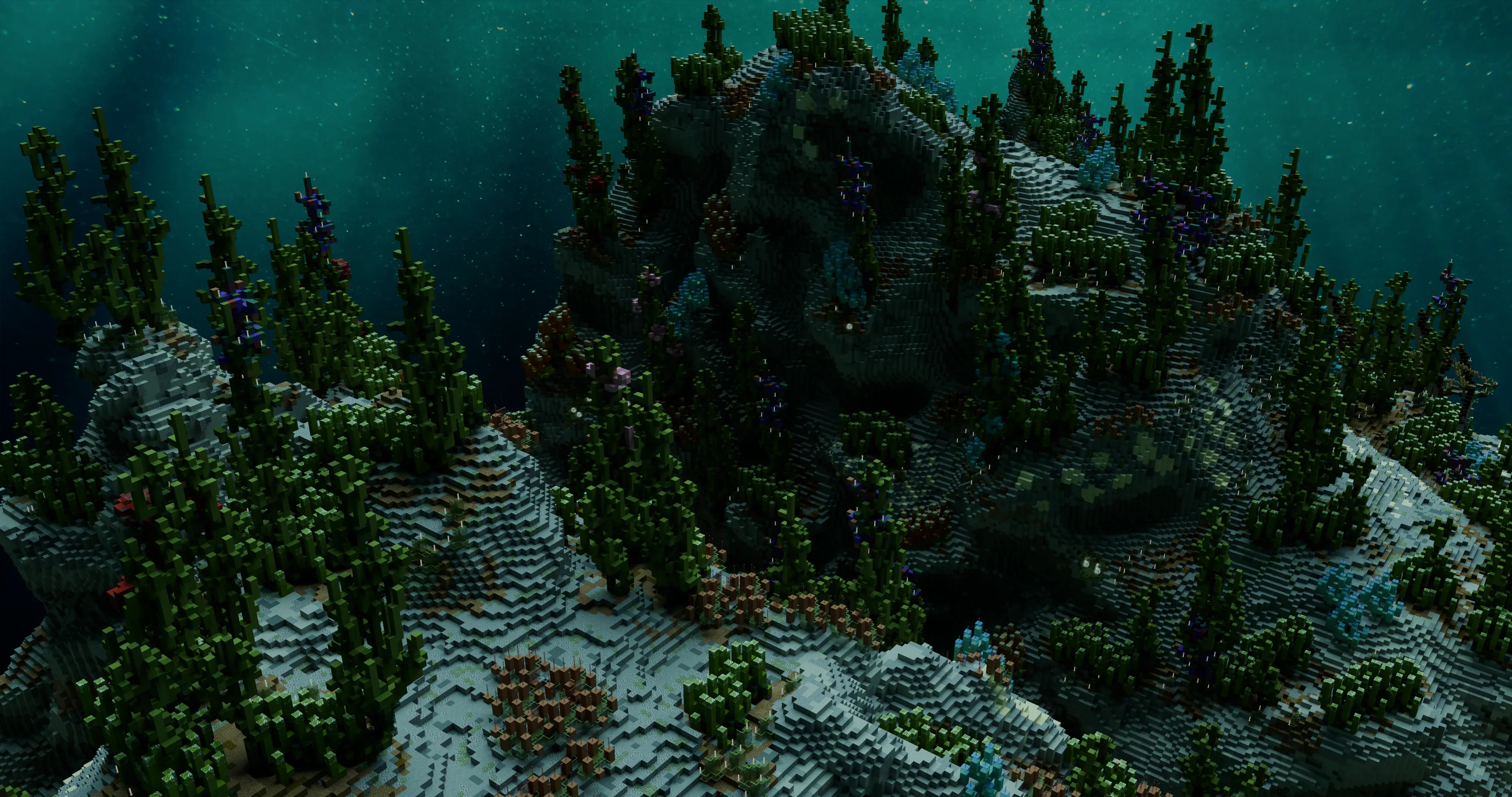 Cliff transition behind Aurelios, showing terrain rising into architecture