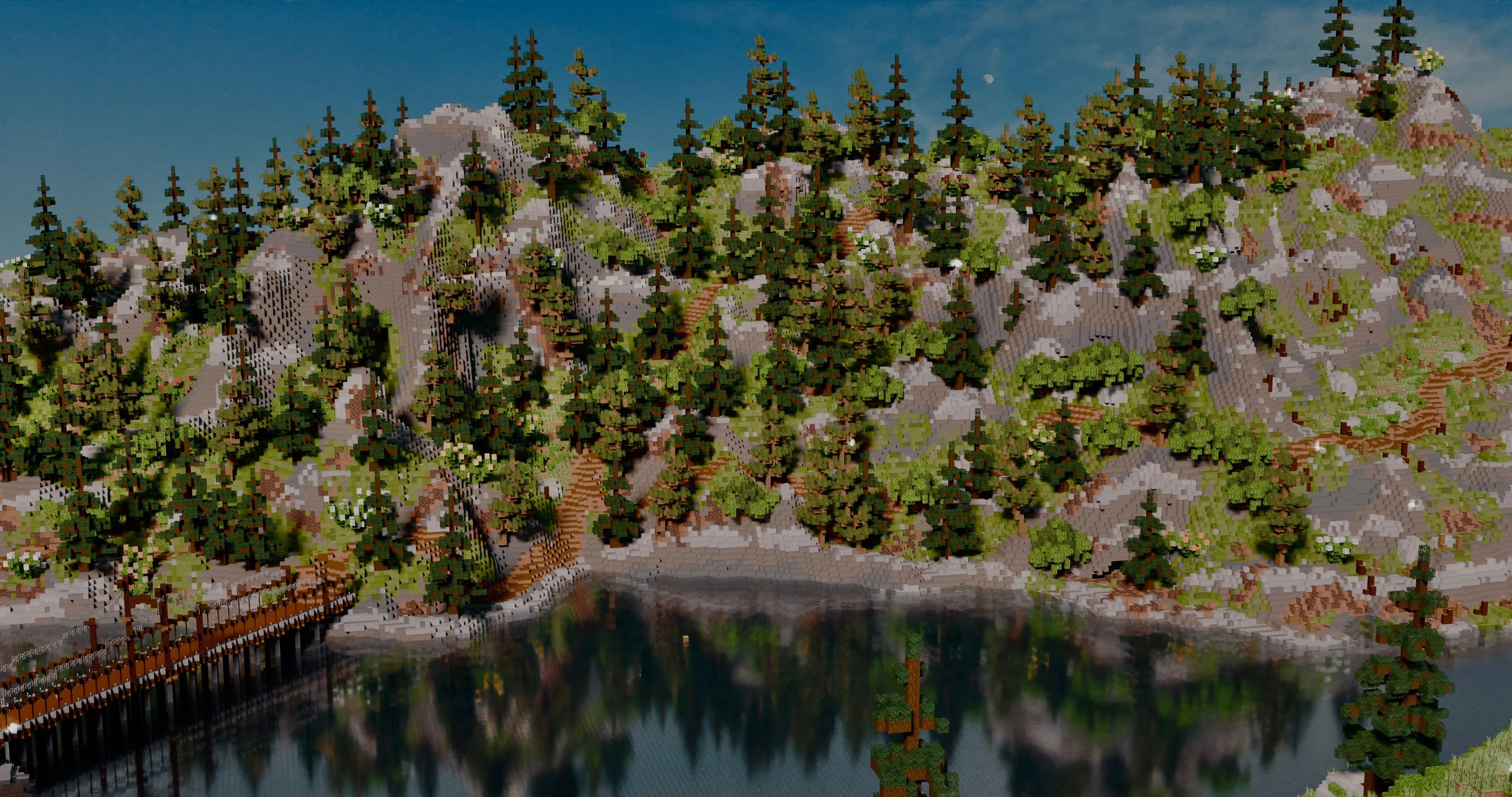 Forest region of Loriostrond featuring custom trees and landscaped ground cover