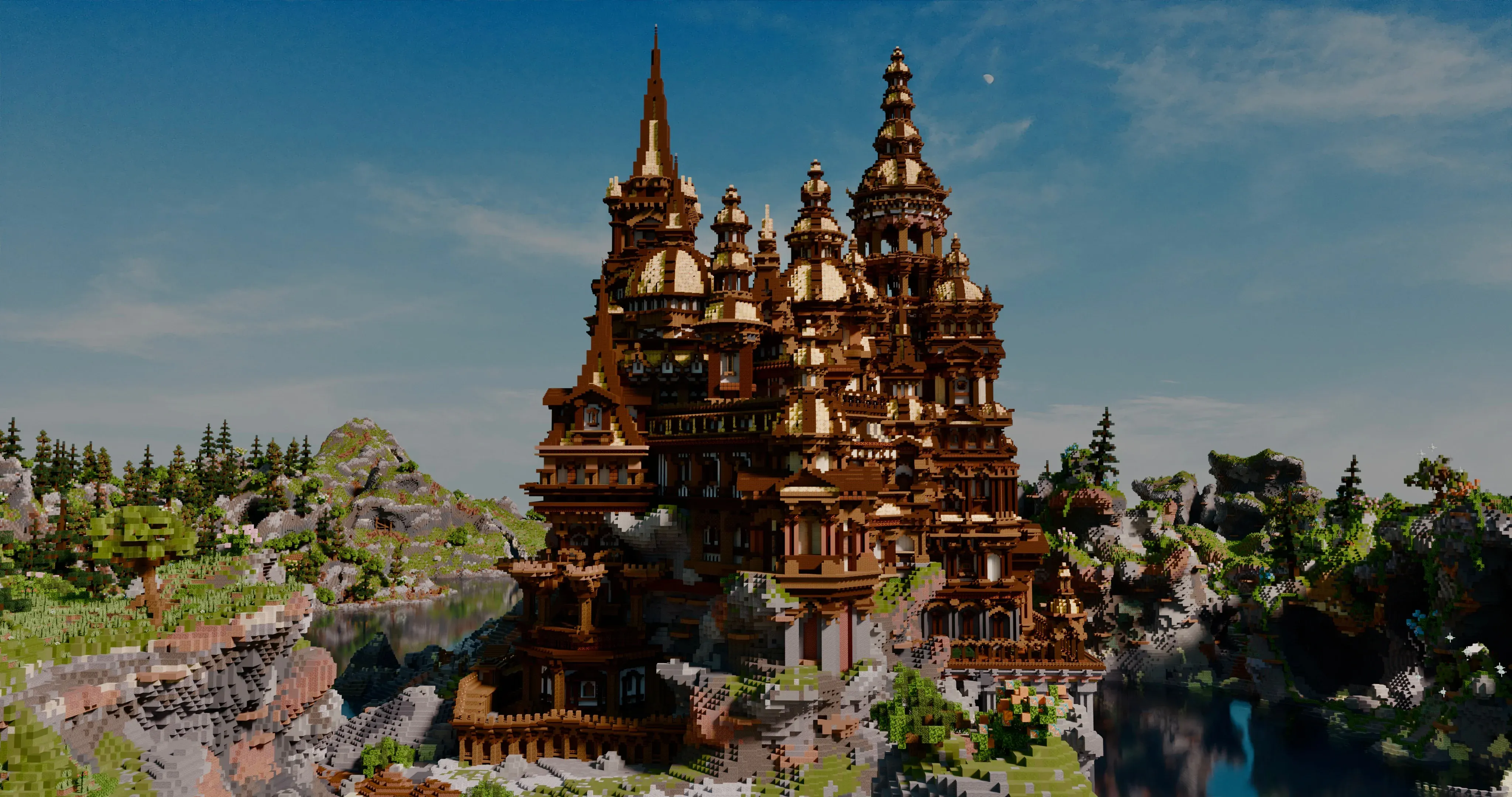 Side elevation of the Loriostrond elven palace and adjacent city structures