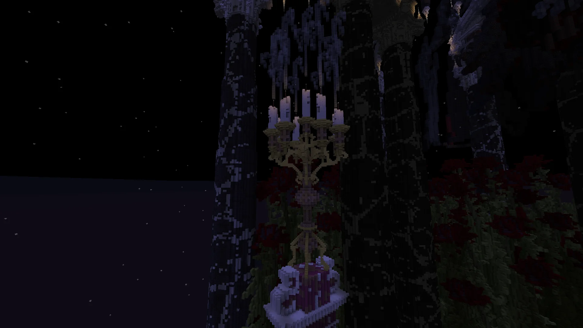 Candle-lit ritual detail of the Adventus Mortis altar