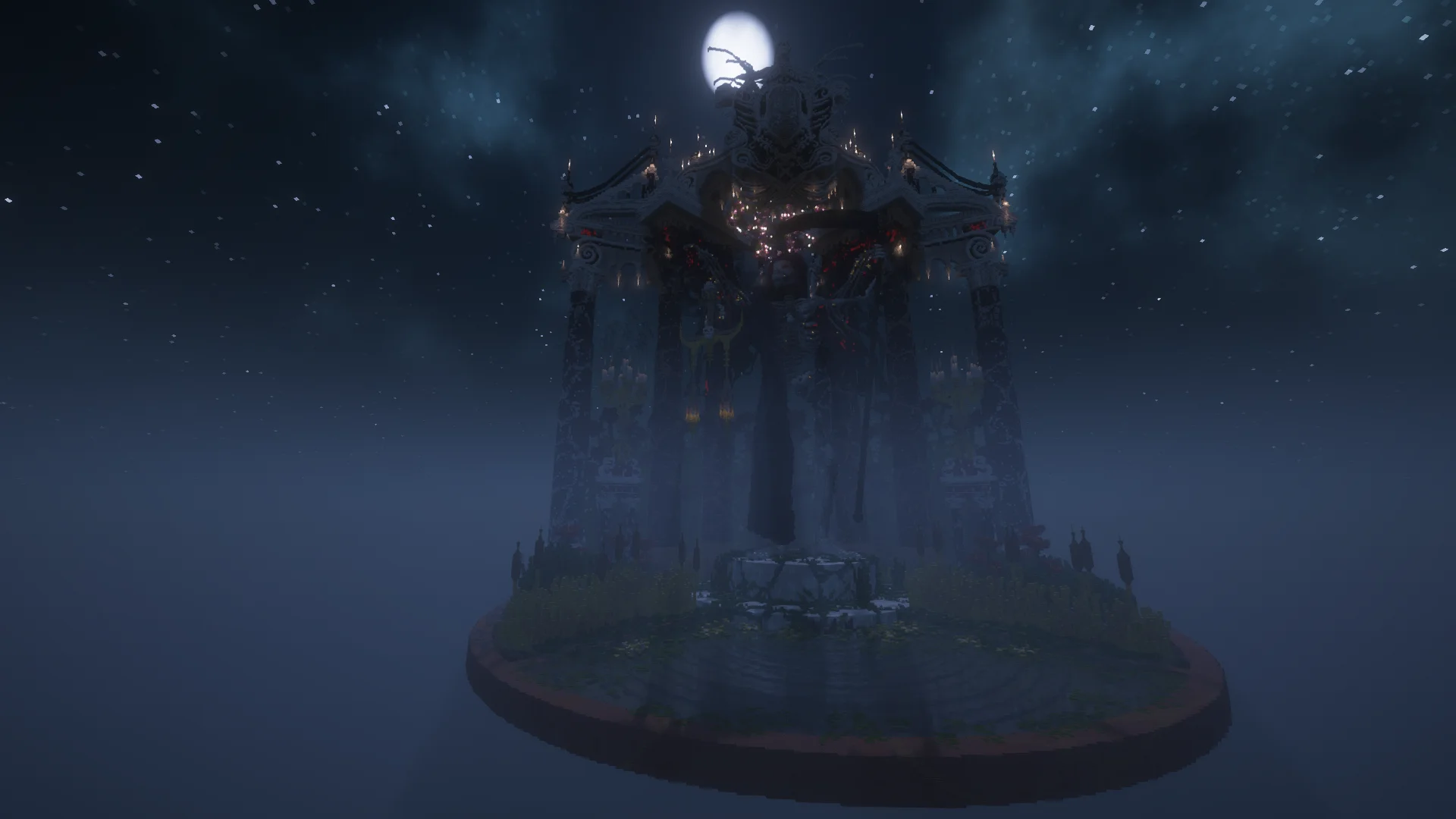 Shader-rendered atmospheric view of the Adventus Mortis altar