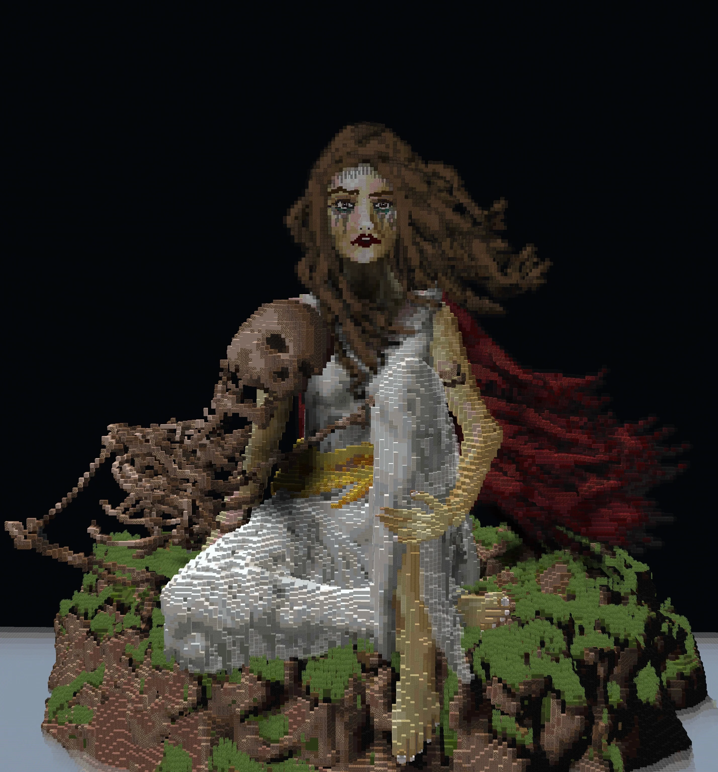 Helen of Troy - large-scale Minecraft organic sculpture from an ongoing Homer-inspired series