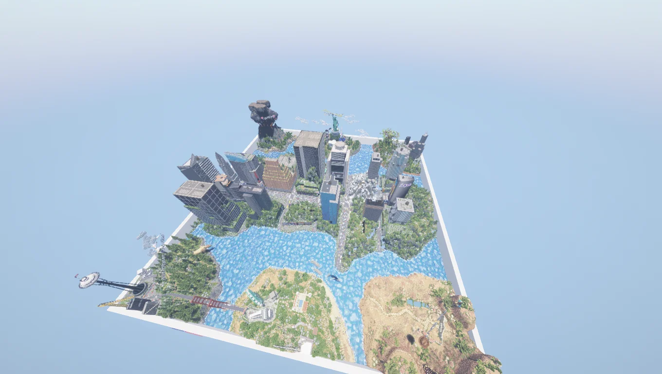 MrBeast Countries Build Competition - MrBeast Countries Minecraft build - 1,500x1,500 United States environment overview (Beast3)