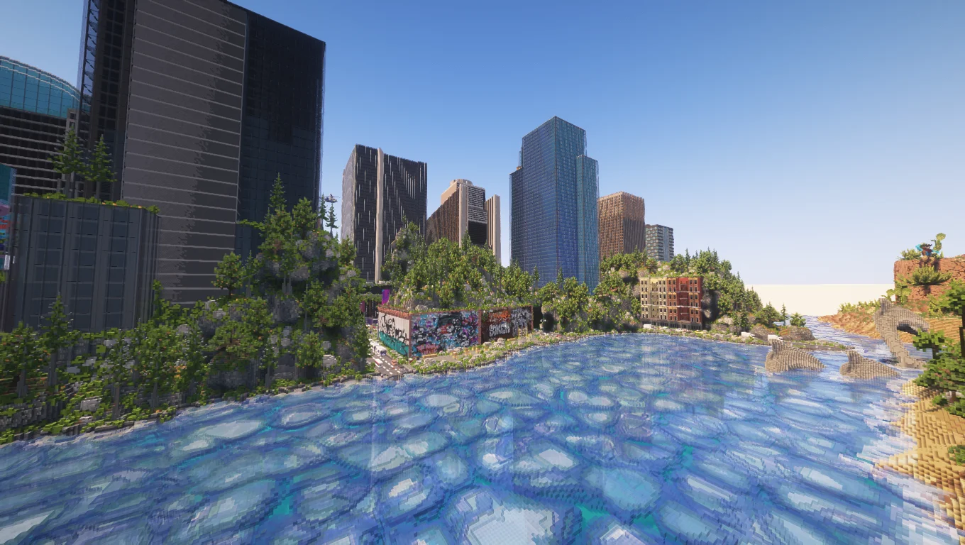 MrBeast Countries Build Competition - MrBeast Countries Minecraft build - 1,500x1,500 United States environment overview (Beast4)