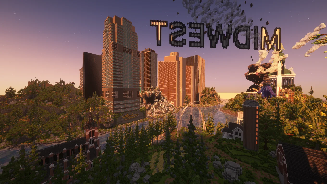 MrBeast Countries Build Competition - MrBeast Countries Minecraft build - 1,500x1,500 United States environment overview (Beast5)