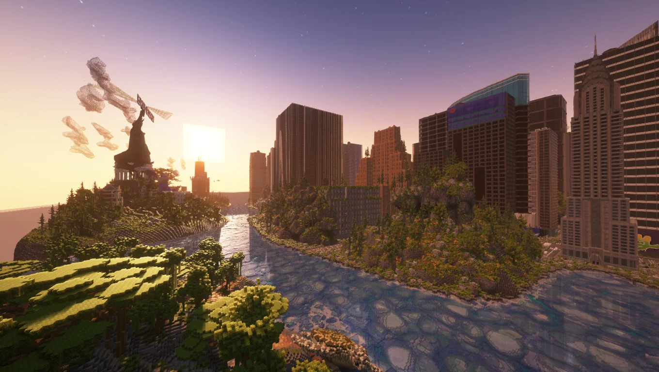 MrBeast Countries Build Competition - MrBeast Countries Minecraft build - 1,500x1,500 United States environment overview (Beast7)