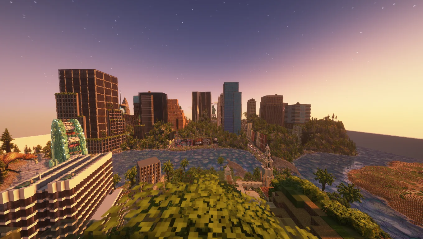 MrBeast Countries Build Competition - MrBeast Countries Minecraft build - 1,500x1,500 United States environment overview (Beast8)