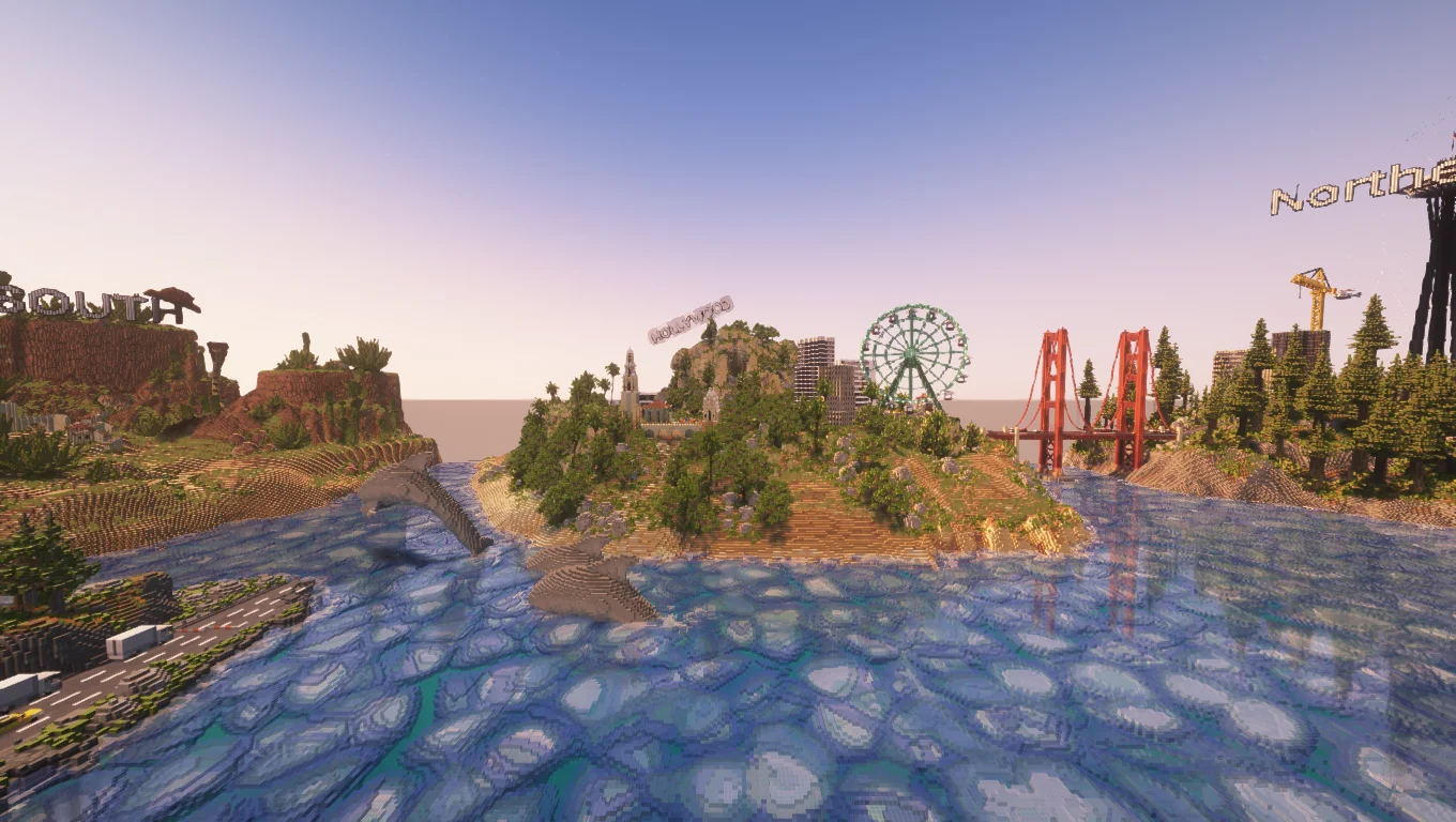 MrBeast Countries Build Competition - California region - desert cliffs, Pacific coast, and sculpted terrain (Cali1)