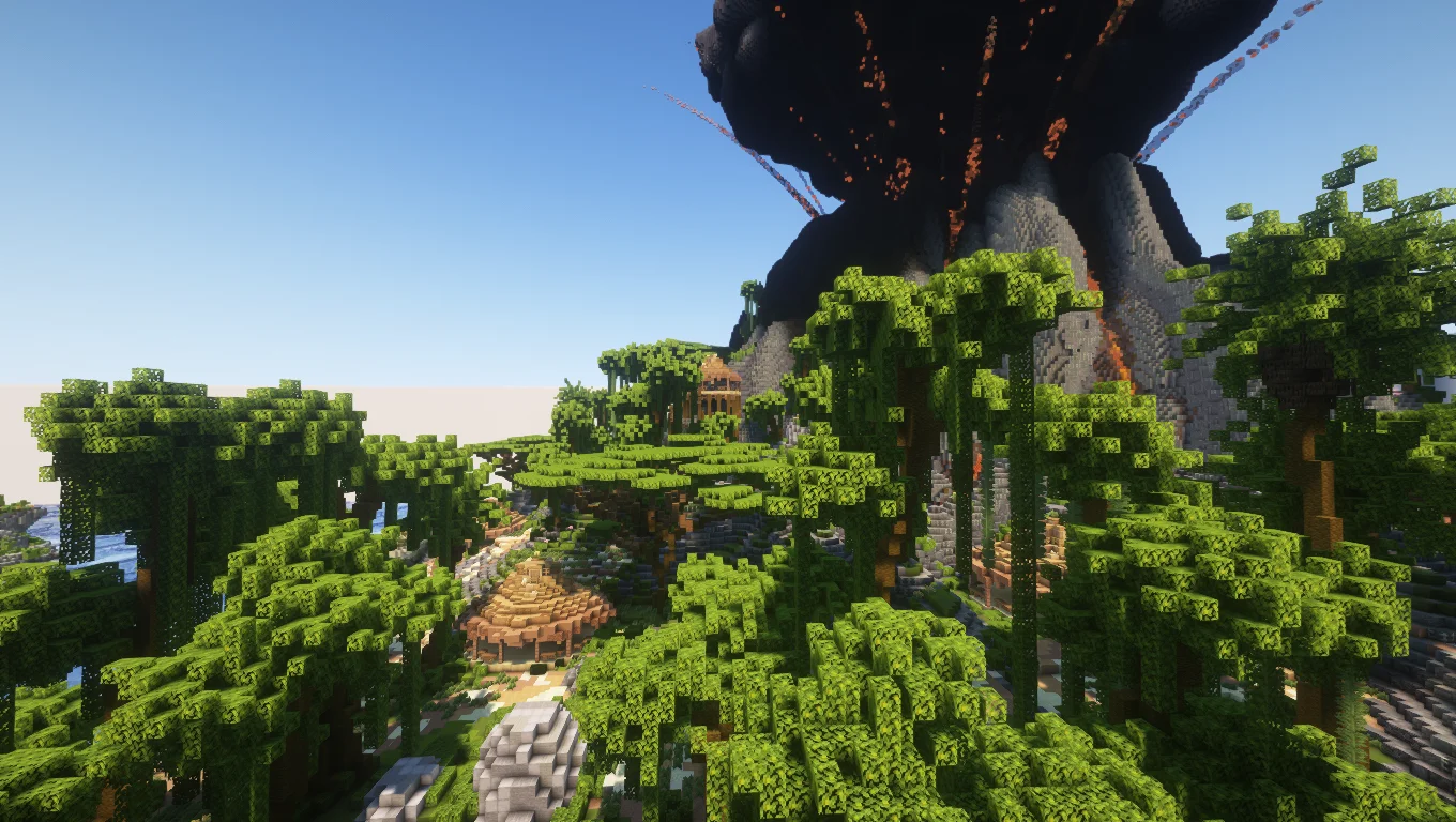 MrBeast Countries Build Competition - Hawaii region - volcanic islands, tropical coastline, and ocean environment (Hawaii2)