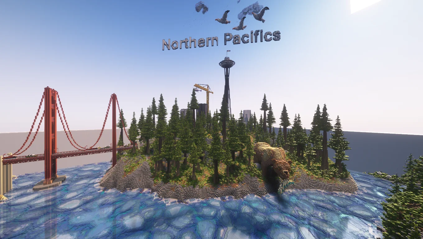 MrBeast Countries Build Competition - Pacific Northwest region - mountains, forests, and coastal terrain (NW1)