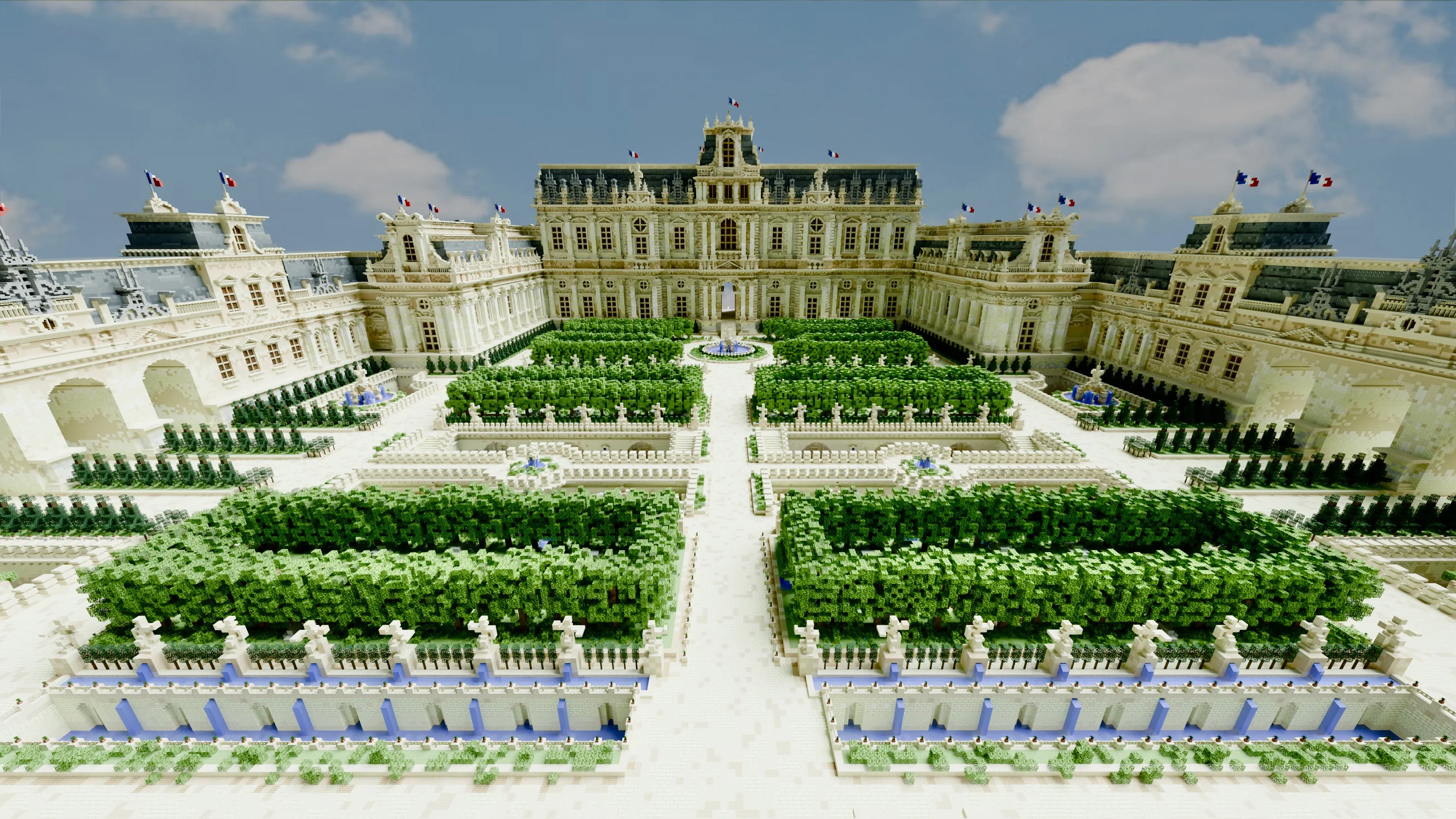 Front facade of Palais Lumière Baroque Minecraft palace