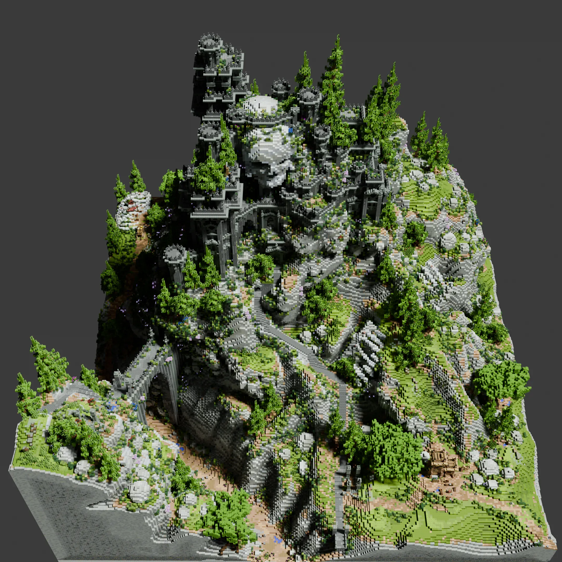 Aerial view of the rear of Skull Castle