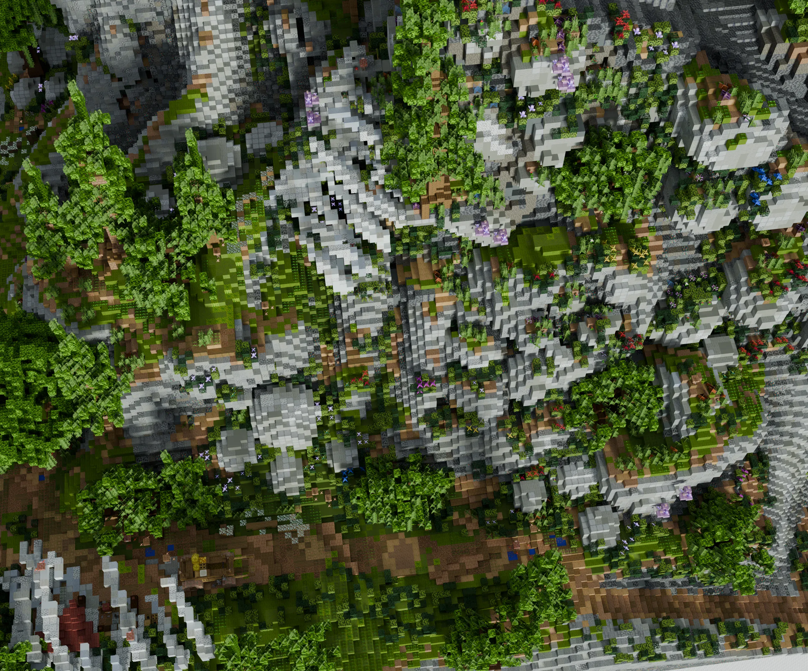 Top-down detail of Skull Castle showing skull motifs